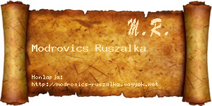 Modrovics Ruszalka névjegykártya
